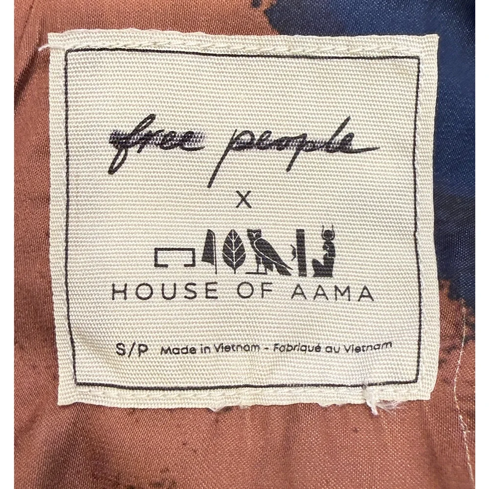 FREE PEOPLE HOUSE OF AAMA STARRY EYES TIE DYE ASYMMETRIC MIDI SKIRT BOHO SZ S